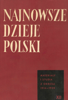 Najnowsze Dzieje Polski : materiały i studia z okresu 1914-1939 T. 12 (1967), Strony tytułowe, Spis treści