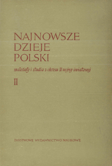 Najnowsze Dzieje Polski : materiały i studia z okresu II wojny światowej T. 2 (1959), Strony tytułowe, spis treści