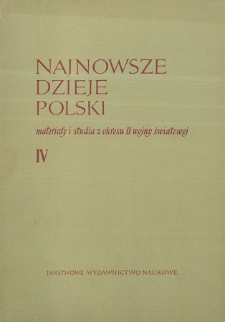 Najnowsze Dzieje Polski : materiały i studia z okresu II wojny światowej T. 4 (1960), Strony tytułowe, spis treści