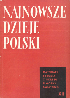 Najnowsze Dzieje Polski : materiały i studia z okresu II wojny światowej T. 12 (1968), Strony tytułowe, spis treści