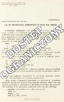 Algorithm 34 - Use of orthogonal components in tests for trend