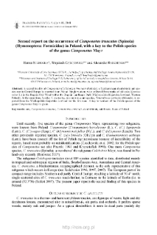 Second report on the occurrence of Camponotus truncatus (Spinola) (Hymenoptera: Formicidae) in Poland, with a key to the Polish species of the genus Camponotus Mayr