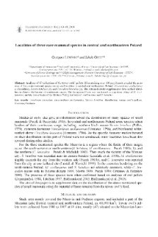 Localities of three rare mammal species in central and northeastern Poland