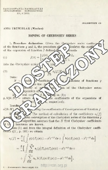 Algorithm 50 - Joining of Chebyshev series