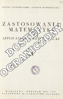 Zastosowania Matematyki = Applicationes Mathematicae, Spis treści i dodatki. T.15 (1976-1977)