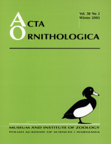 Acta Ornithologica ; vol. 36, no. 1 - Spis treści