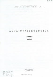 Acta Ornithologica ; vol. 36 - Spis treści