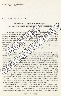 An Integral equation technique for solving mixed boundary value problems