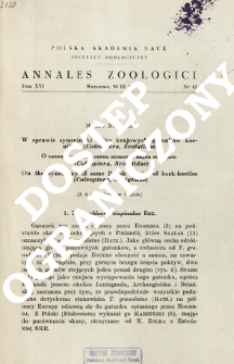 W sprawie synonimiki kilku krajowych gatunków korników (Coleoptera, Scolytidae) : [Z 8 rysunkami w tekście]