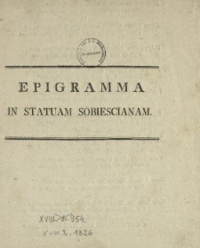 Epigramma In Statuam Sobiescianam