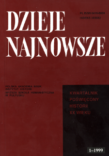 Dzieje Najnowsze : [kwartalnik poświęcony historii XX wieku] R. 31 z. 1 (1999), Recenzje