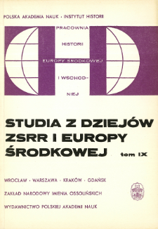 Studia z Dziejów ZSRR i Europy Środkowej. T. 9 (1973), Recenzje