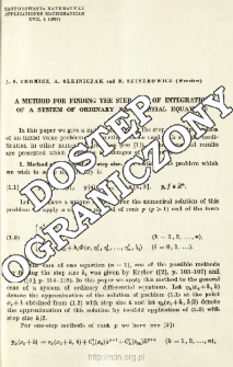 A method for finding the step size of integration of a system of ordinary differential equations