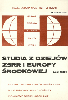 Studia z Dziejów ZSRR i Europy Środkowej. T. 21 (1985), Noty recenzyjne