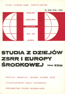 Studia z Dziejów ZSRR i Europy Środkowej. T. 23 (1987), Strony tytułowe, spis treści