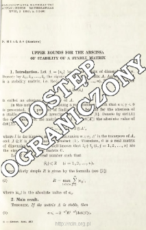 Upper bounds for the abscissa of stability of a stable matrix