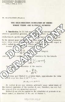 The high-precision summation of series whose terms are rational numbers