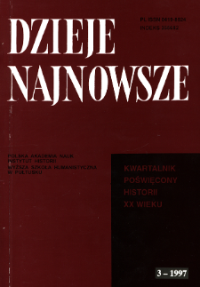 Dzieje Najnowsze : [kwartalnik poświęcony historii XX wieku] R. 29 z. 3 (1997), Listy do redakcji
