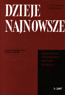 Dzieje Najnowsze : [kwartalnik poświęcony historii XX wieku] R. 39 z. 3 (2007), Reviews