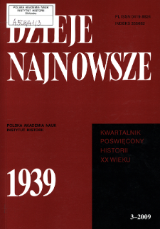 Dzieje Najnowsze : [kwartalnik poświęcony historii XX wieku] R. 41 z. 3 (2009), Title pages, Contents