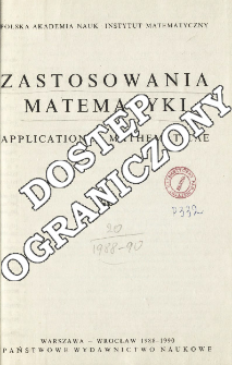 Zastosowania Matematyki = Applicationes Mathematicae, Spis treści i dodatki. T.20 (1988-1990)