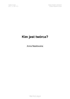 Kim jest twórca? [Wstęp]