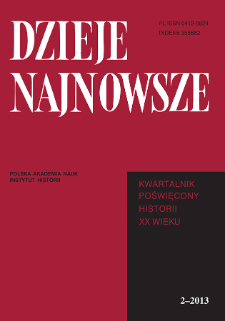 Dzieje Najnowsze : [kwartalnik poświęcony historii XX wieku] R. 45 z. 2 (2013), Title pages, Contents