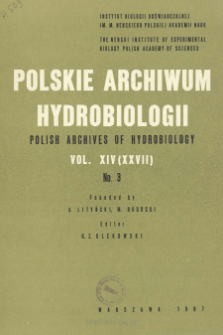 Polskie Archiwum Hydrobiologii, Tom 14 (XXVII) nr 3 = Polish Archives of Hydrobiology