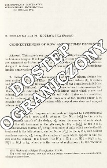 Connectedness of row and column designs