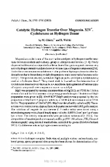 Catalytic hydrogen transfer over magnesia. XIV. Cyclohexene as hydrogen donor