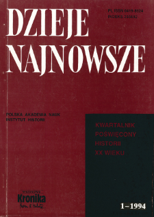 Dzieje Najnowsze : [kwartalnik poświęcony historii XX wieku] R. 26 z. 1 (1994), Omówienia