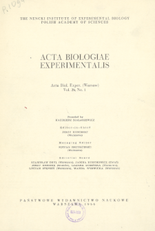 Acta Biologiae Experimentalis. Vol. 26, No 1, 1966