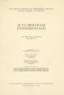 Acta Biologiae Experimentalis. Vol. 26, No 3, 1966