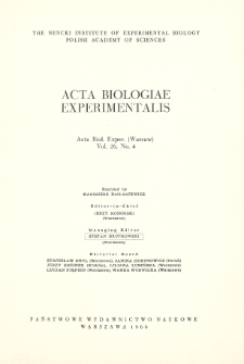 Acta Biologiae Experimentalis. Vol. 26, No 4, 1966