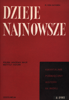Dzieje Najnowsze : [kwartalnik poświęcony historii XX wieku] R. 13 z. 4 (1981). Listy do redakcji