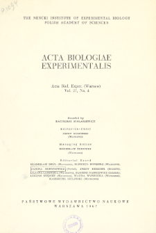 Acta Biologiae Experimentalis. Vol. 27, No 4, 1967