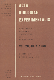 Acta Biologiae Experimentalis. Vol. 28, No 1, 1968