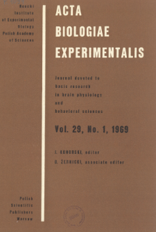Acta Biologiae Experimentalis. Vol. 29, No 1, 1969