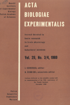 Acta Biologiae Experimentalis. Vol. 29, No 3/4, 1969