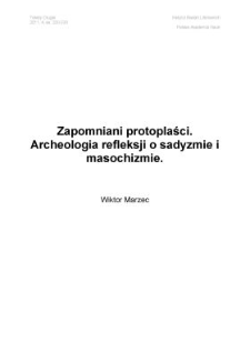 Zapomniani protoplaści. Archeologia refleksji o sadyzmie i masochizmie