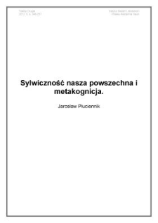 Sylwiczność nasza powszechna i metakognicja