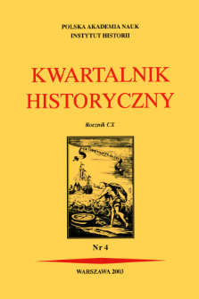 Kwartalnik Historyczny R. 110 nr 4 (2003), Title pages, Contents