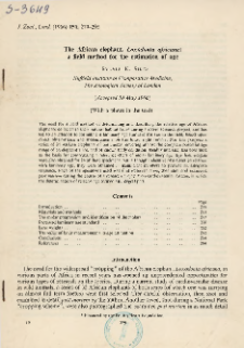 The African elephant, Loxodonta africana : a field method for the estimation of age