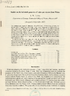 Studies on the helminth parasites of voles and shrews from Wales