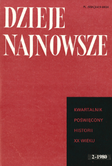 Dzieje Najnowsze : [kwartalnik poświęcony historii XX wieku] R. 12 z. 2 (1980)