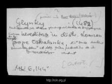 Glinki. Files of Ostroleka district in the Middle Ages. Files of Historico-Geographical Dictionary of Masovia in the Middle Ages