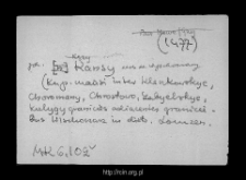 Kęsy. Files of Ostroleka district in the Middle Ages. Files of Historico-Geographical Dictionary of Masovia in the Middle Ages