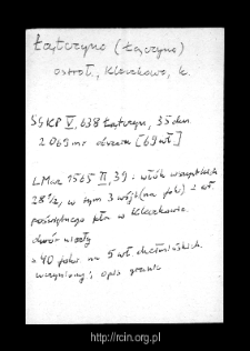 Łątczyn. Files of Ostroleka district in the Middle Ages. Files of Historico-Geographical Dictionary of Masovia in the Middle Ages