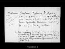 Milan. Files of Ostroleka district in the Middle Ages. Files of Historico-Geographical Dictionary of Masovia in the Middle Ages