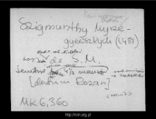 Mirzejewo-Zygmunty. Kartoteka powiatu ostrołęckiego w średniowieczu. Kartoteka Słownika historyczno-geograficznego Mazowsza w średniowieczu